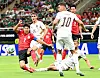 Korean footballer Son Heung-min, left bottom, strikes a ball at a FIFA World Cup 2026 match held in Mexico on June 11.