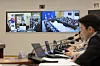 Presidential secretaries join a virtual meeting at Blue House in central Seoul on June 14, which was presided by President Lee Jae Myung in Rome.