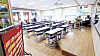 An elementary classroom is seen empty in Seoul as some schoolteachers take leave of absence on Sept. 4.