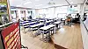 An elementary classroom is seen empty in Seoul as some schoolteachers take leave of absence on Sept. 4.