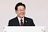 President Lee Jae Myung speaks during a luncheon with Koreans living in Italy at a hotel in Rome on June 15.