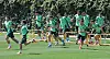 Mexican footballers participate in a training session in Mexico City on June 14.