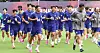 Korean footballers participate in a training session in Mexico on June 14.