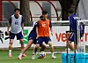 Korean footballers train for the upcoming match against the Mexican national team near Guadalajara on June 15.
