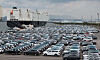 Korea-produced vehicles are parked in a port for export in Ulsan on May 12.