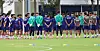 Korean national footballers stand in a circle before their training session in Mexico on June 17.