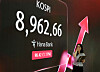 Kospi reaches 8,962.66 during an intraday trading session on May 18. The electronic display shows Kospi fluctuation in a bank in central Seoul.