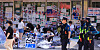 Protesters block the entry to the vote-counting site for the June 3 local elections in southern Seoul on June 18.