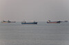 Vessels in the Strait of Hormuz near the beach of Bandar Abbas, Iran, on June 21.