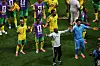 South African players celebrate after the World Cup Group A match between the Czech Republic and South Africa in Atlanta on June 18.