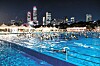 A night view of the swimming pool at Yeouido Hangang Park in Yeouido