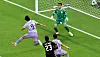 Cho Gue-sung shows his header during a World Cup match against Mexico on June 18.