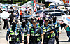Police officers patrol around a rally site near SK Olympic Handball Gymnasium in Songpa District, southern Seoul, on June 23.