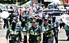 Police officers patrol around a rally site near SK Olympic Handball Gymnasium in Songpa District, southern Seoul, on June 23.