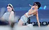 Hwasa performs on stage at Psy's Summer Swag 2026 concert in Uijeongbu.