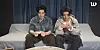 Boy band Enhypen’s Jake and Sunghoon play with wakkpu balls during a live-streaming session aired via Weverse.