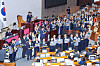Opposition People Power Party lawmakers hold pickets while protesting against ruling Democratic Party's decision over parliamentary committee allocation at the National Assembly in western Seoul on June 30.
