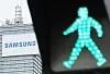 A green traffic light is seen in front of Samsung Electronics headquarters in Gyeonggi on May 27.