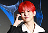 SHINee’s Key poses at a press conference for his third album ‘Hunter’ in Seoul.
