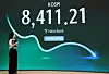 Kospi closing on June 26 at 8,411.21 is seen on a screen at a Hana Bank's trading room in central Seoul on June 26.