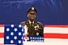 U.S. Gen. Xavier Brunson, chief of the Korea–U.S. Combined Forces Command, speaks during the repatriation ceremony for Korean remains at Seoul Military Air Base in Gyeonggi on June 5.