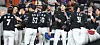KT Wiz players celebrate their win over Hanwha Eagles in Daejeon on July 1.