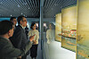 Then-Foreign Minister Cho Tae-yul, second from left, gazes at an old painting of Joseon Tongsinsa in central Seoul in 2025.
