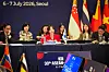 Deputy Foreign Minister Chung Eui-hye speaks during a diplomatic event with Southeast Asian countries held in Seoul on July 7.