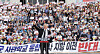 Graduates and parents of cadets of Korea Army, Navy and Air Force academies stage rally at the National Assembly held in western Seoul on July 8.