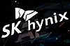 The logo of SK hynix is seen at a booth before a public briefing on the development vision for advanced industry cluster in Gwangju on June 30.