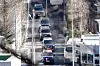A motorcade suspected of carrying then-President Yoon Suk Yeol is spotted in the presidential residence in central Seoul on Jan. 15, 2025.