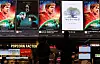 Cinema lobby with movie posters, digital menu boards, and a few silhouetted people near the concession area.