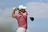 Tom Kim plays his shot from the eighth tee during the third round of the U.S. Open at Shinnecock Hills Golf Club on June 20 in Southampton, New York.