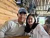 From left: Tom Kim and his wife Lee Seo-yeon