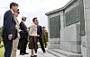Princess Anne, the younger sister of British King Charles III, fourth from left, visits the United Nations Memorial Cemetery in Busan on July 14.
