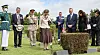 Princess Anne, the younger sister of British King Charles III, fourth from left, pays tribute to fallen British soldier M. Hogan at the United Nations Memorial Cemetery in Busan on July 14.