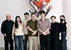 Korean actor Kim Soo-hyun, third from right, poses for photograph during an advertisement filming in an undated photo shared by Ben Chan, fashion brand Bench founder.