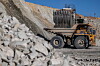 A mining truck in a copper and molybdenum mine on the Erdenetiyn-ovoo deposit, operated by Erdenet Mining Corporation in Erdenet, Mongolia, in 2018.