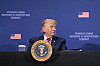 U.S. President Donald Trump looks on at the Pennsylvania Defense and Innovation Summit at the United States Army War College in Carlisle, Pennsylvania, on July 15.