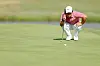 Tom Kim of Korea lines up a putt on the sixth green during the third round of the 126th U.S. Open at Shinnecock Hills Golf Club on June 20 in Southampton, New York.