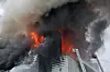 Coupang’s No.32 logistics center in Seongnam-dong, Seohae District, Incheon, is seen caught in flames on July 20.