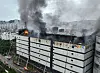 Coupang’s No.32 logistics center in Seongnam-dong, Seohae District, Incheon, is seen caught in flames on July 20.