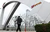 A person walks in front of SK hynix headquarters in Icheon, Gyeonggi, on July 10.
