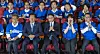Democratic Party officials and lawmakers watch exit poll results at the National Assembly in western Seoul on June 3.