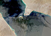 A satellite imagery shows the Strait of Bab al-Mandab, a narrow gateway to the Red Sea [REUTERS/YONHAP]