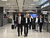 Industry Minister Kim Jung-Kwan arrives at Dulles International Airport in Virginia on July 22.