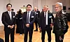 From left: Samsung Electronics Chairman Lee Jae-yong, SK Group Chairman Chey Tae-won, Hyundai Motor Group Executive Chair Euisun Chung and Nvidia CEO Jensen Huang are seen during the San  Francisco AI Summit held in the United States on July 24.