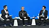 Samsung Electronics Chairman Lee Jae-yong, far left, speaks during the San Francisco AI Summit held in the United States on July 24.