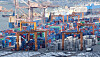 Cargo containers are piled up at Pyeongtaek Port in Gyeonggi on July 24.