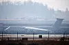 U.S. Air Force's C-5M Super Galaxy aircraft is seen at Osan Air Base in Pyeongtaek, on March 12.